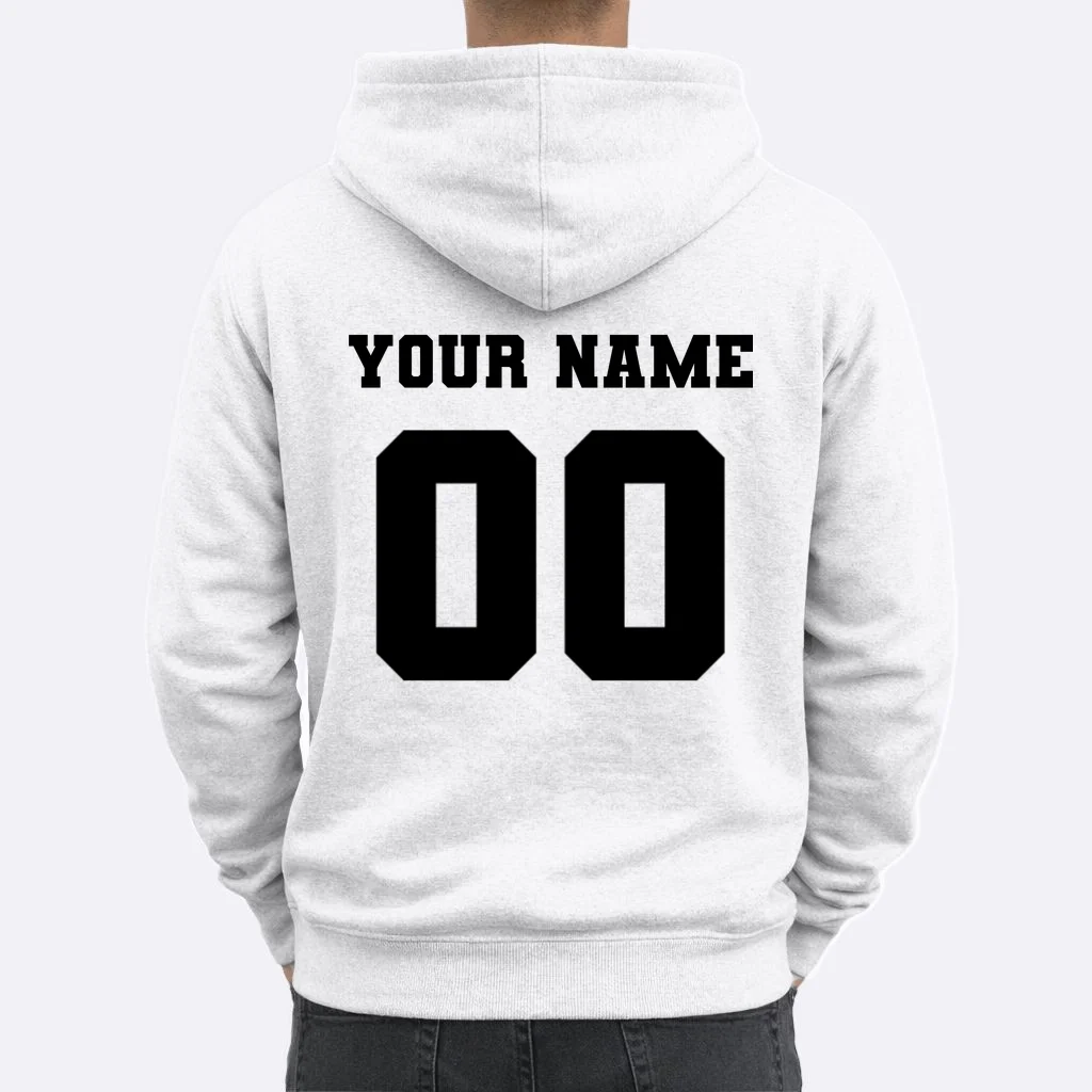 Your Name 00 Custom Jersey Number Sports School Team Personalize Hoodie - Back 1