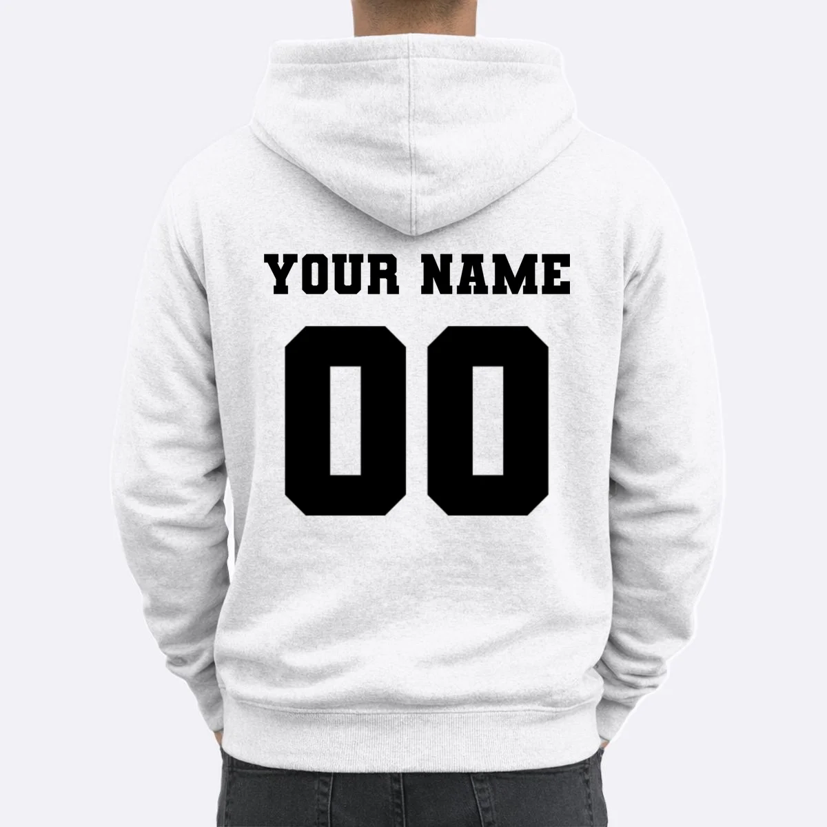Your Name 00 Custom Jersey Number Sports School Team Personalize Men's Hoodie - Back 1