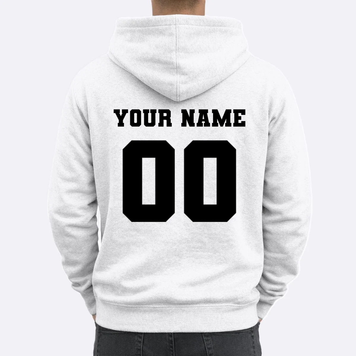Your Name 00 Custom Jersey Number Sports School Team Personalize Hoodie - Back 1
