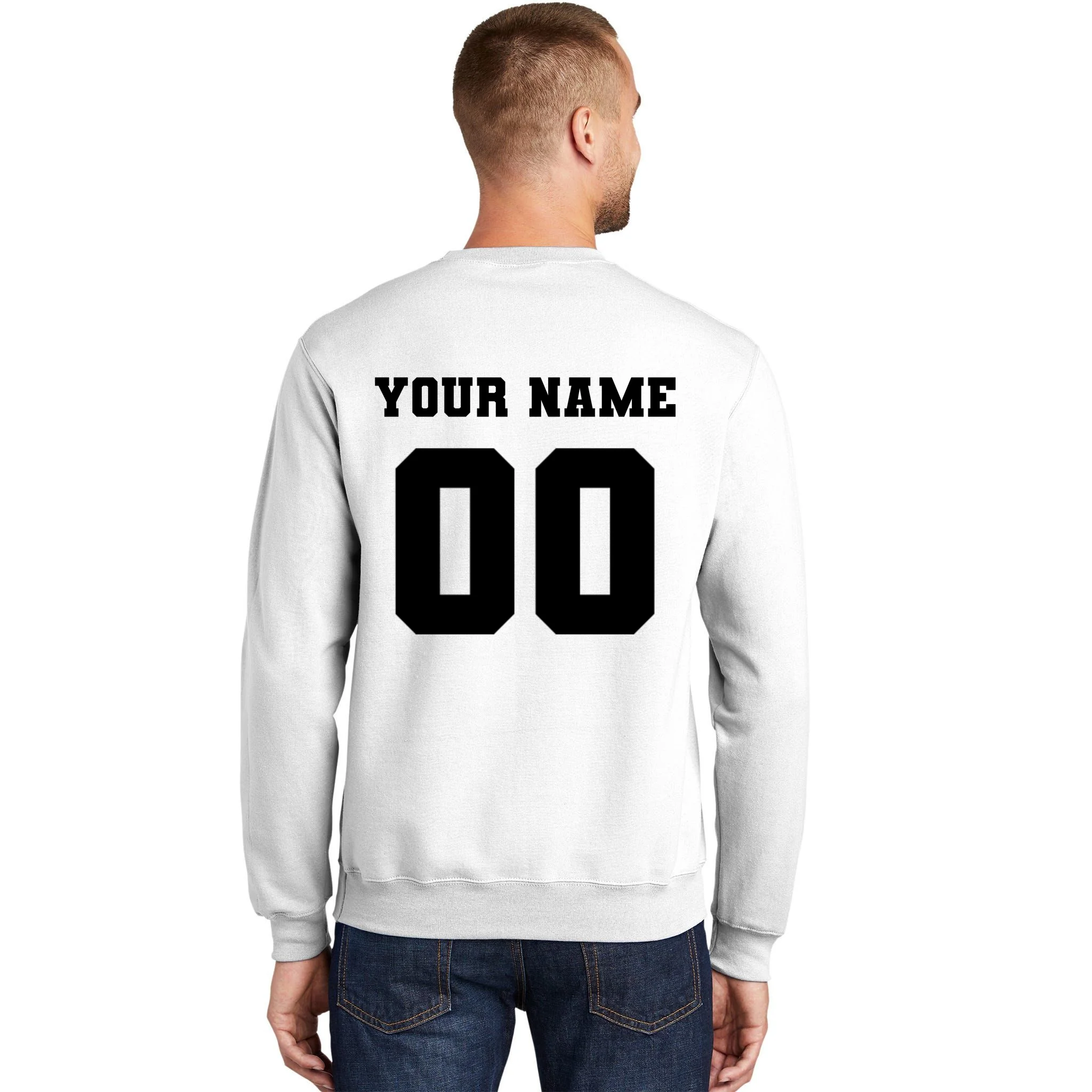 Your Name 00 Custom Jersey Number Sports School Team Personalize Sweatshirt - Back