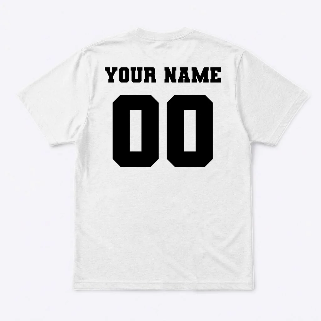 Your Name 00 Custom Jersey Number Sports School Team Personalize T-Shirt - Back