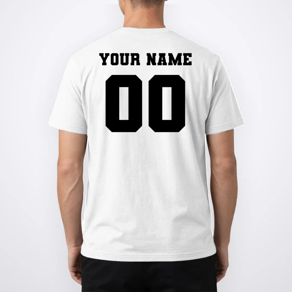 Your Name 00 Custom Jersey Number Sports School Team Personalize T-Shirt - Back 1