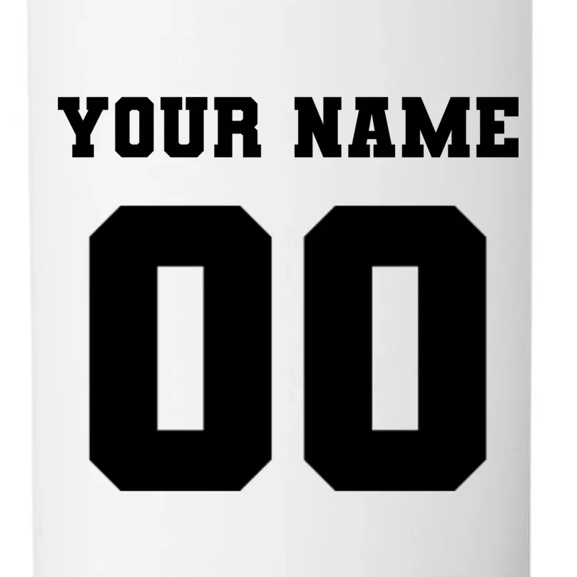 Your Name 00 Custom Jersey Number Sports School Team Personalize 24oz Water Bottle - Back - Close-up