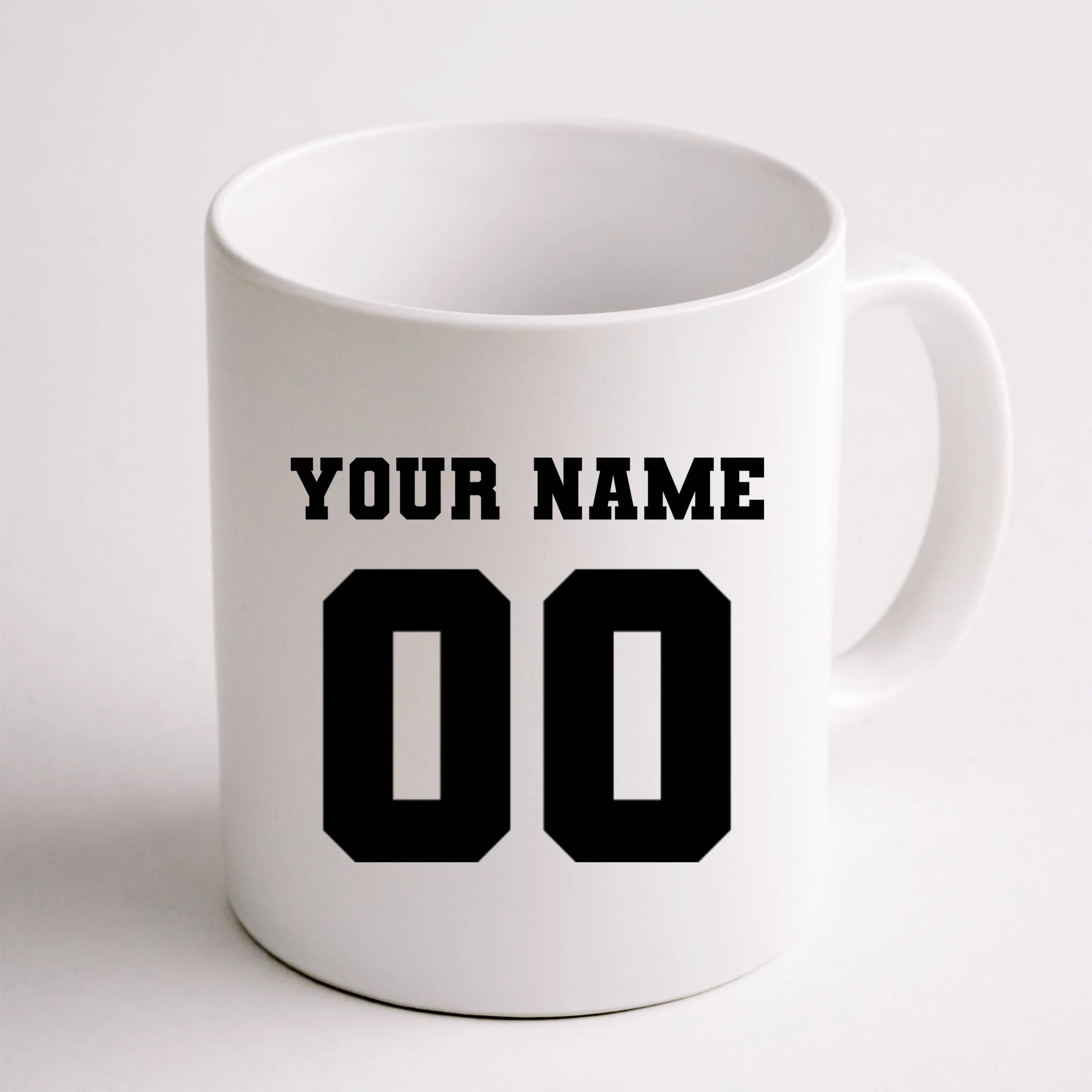 Your Name 00 Custom Jersey Number Sports School Team Personalize Coffee Mug - Back