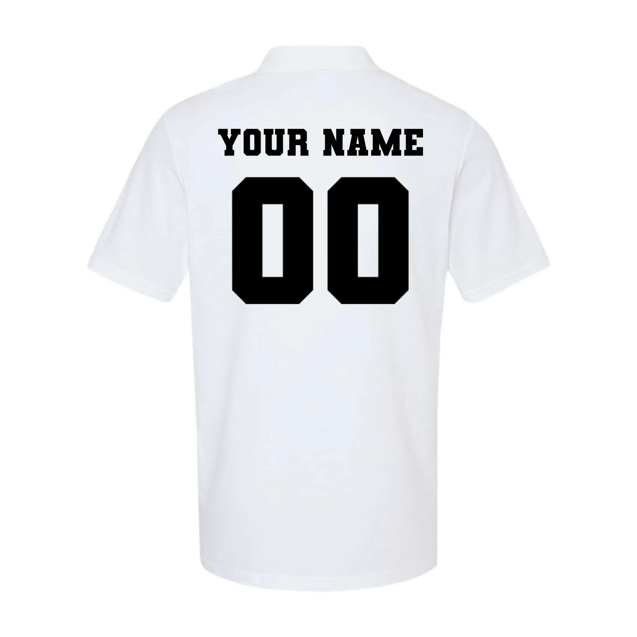 Your Name 00 Custom Jersey Number Sports School Team Personalize Men's Polo - Back