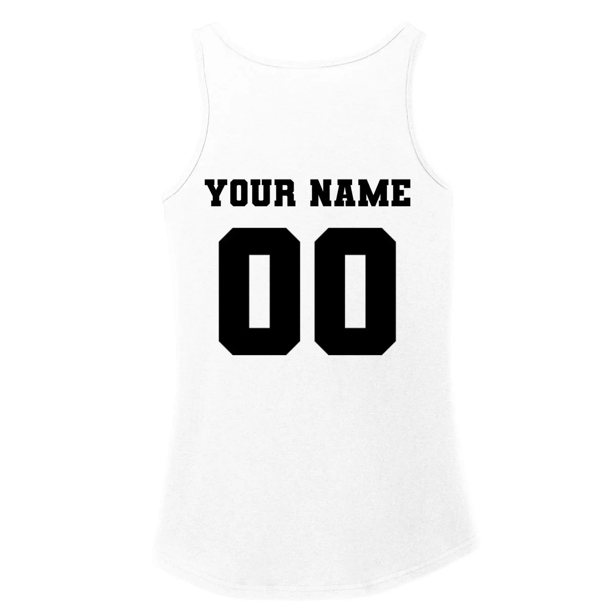 Your Name 00 Custom Jersey Number Sports School Team Personalize Women's Tank Top - Back