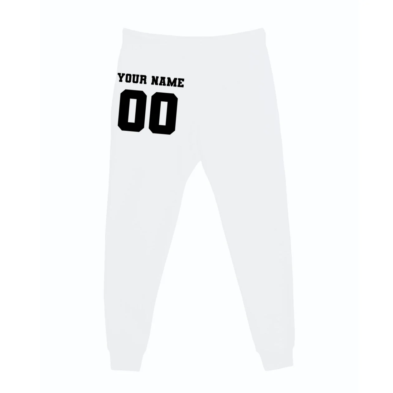 Your Name 00 Custom Jersey Number Sports School Team Personalize Men's Sweatpants - Back - Close-up