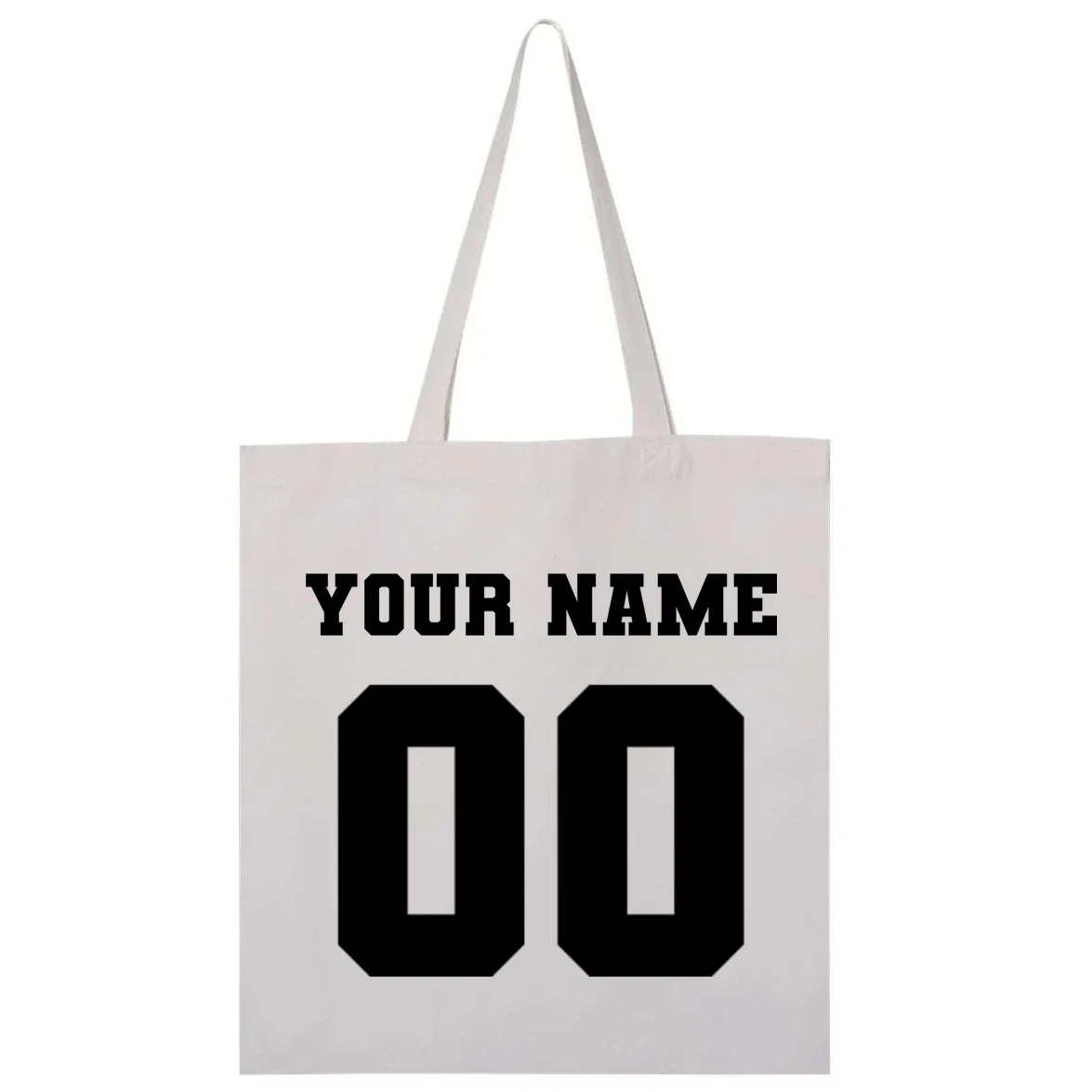 Your Name 00 Custom Jersey Number Sports School Team Personalize Tote Bag - Back