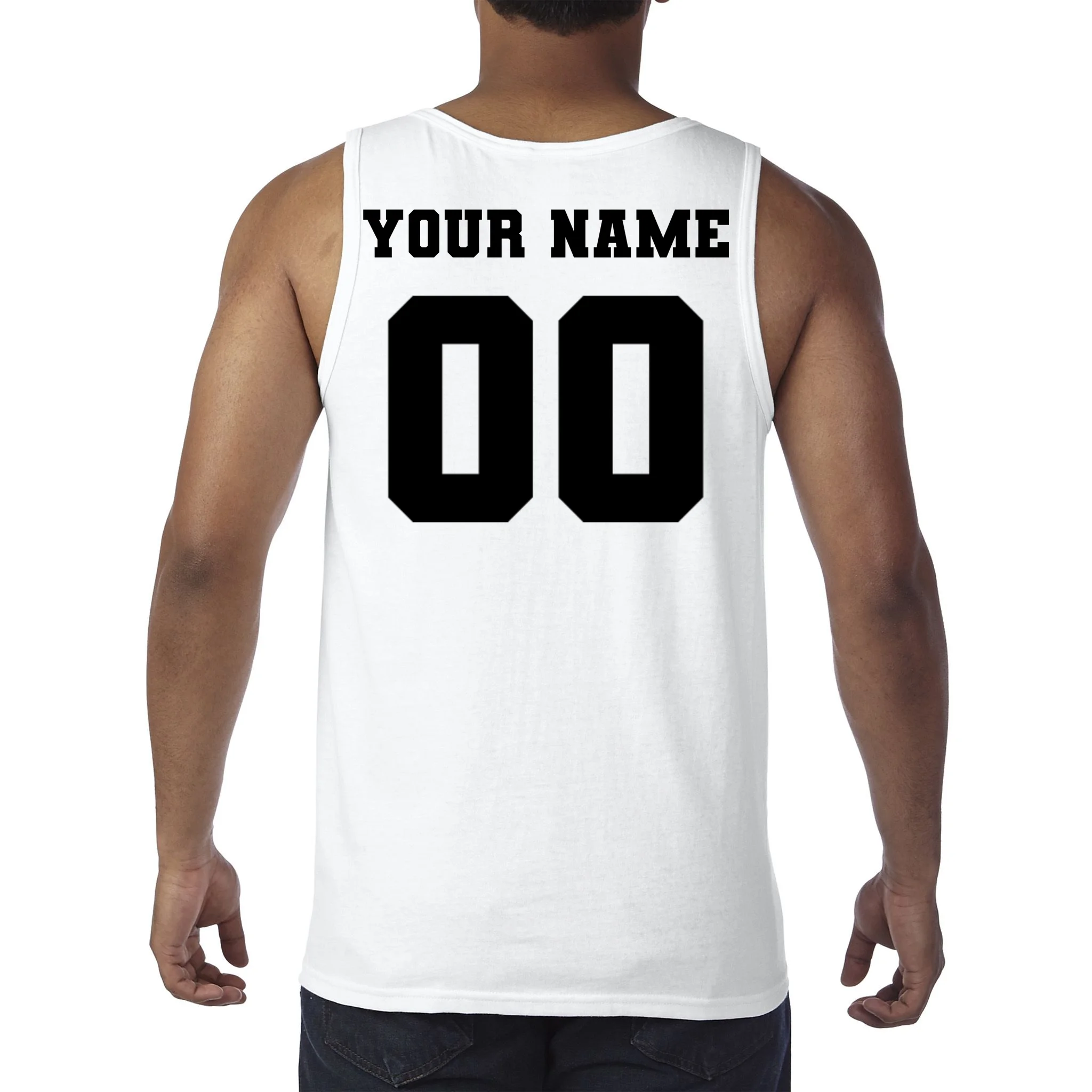 Your Name 00 Custom Jersey Number Sports School Team Personalize Tank Top - Back