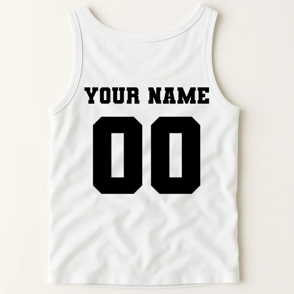 Your Name 00 Custom Jersey Number Sports School Team Personalize Tank Top - Back 1