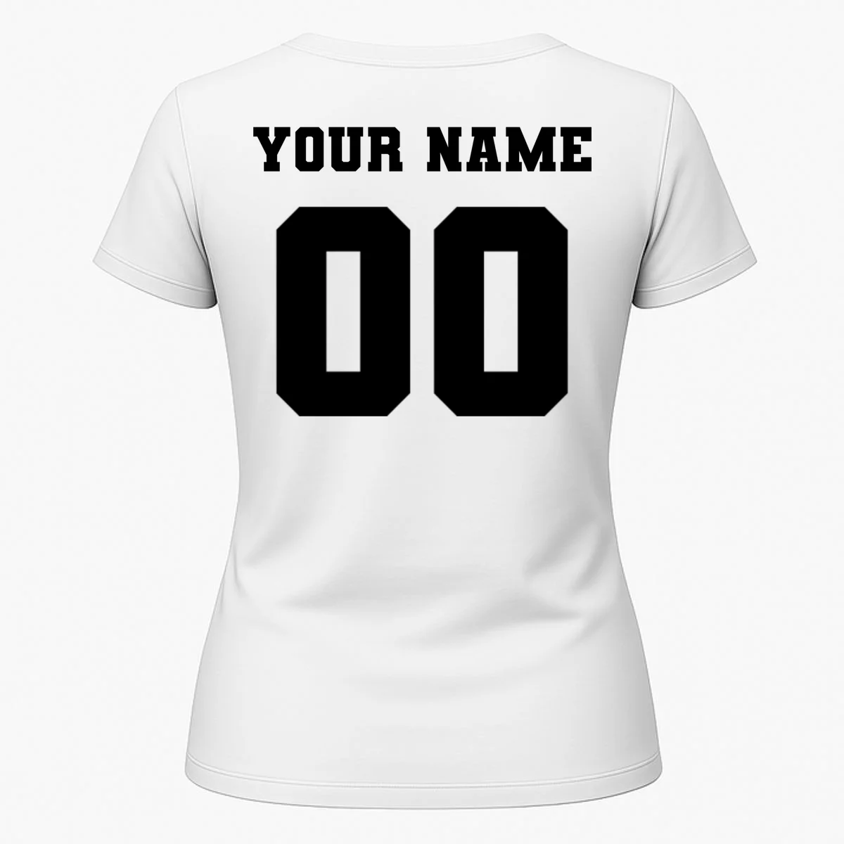 Your Name 00 Custom Jersey Number Sports School Team Personalize Women's T-Shirt - Back 1