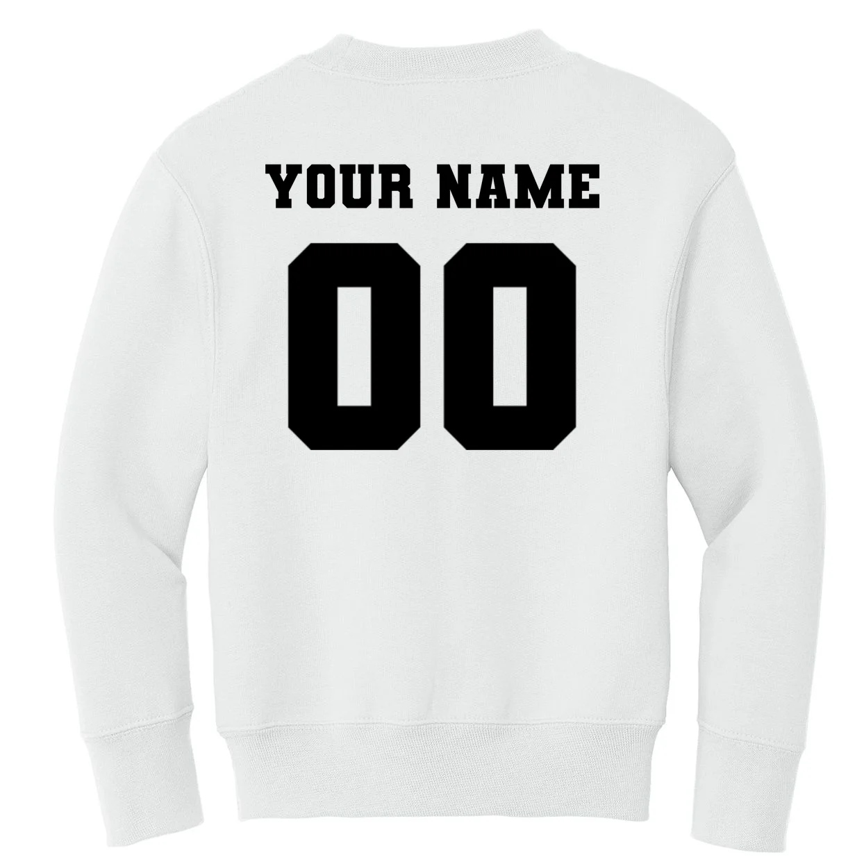 Your Name 00 Custom Jersey Number Sports School Team Personalize Kids Sweatshirt - Back