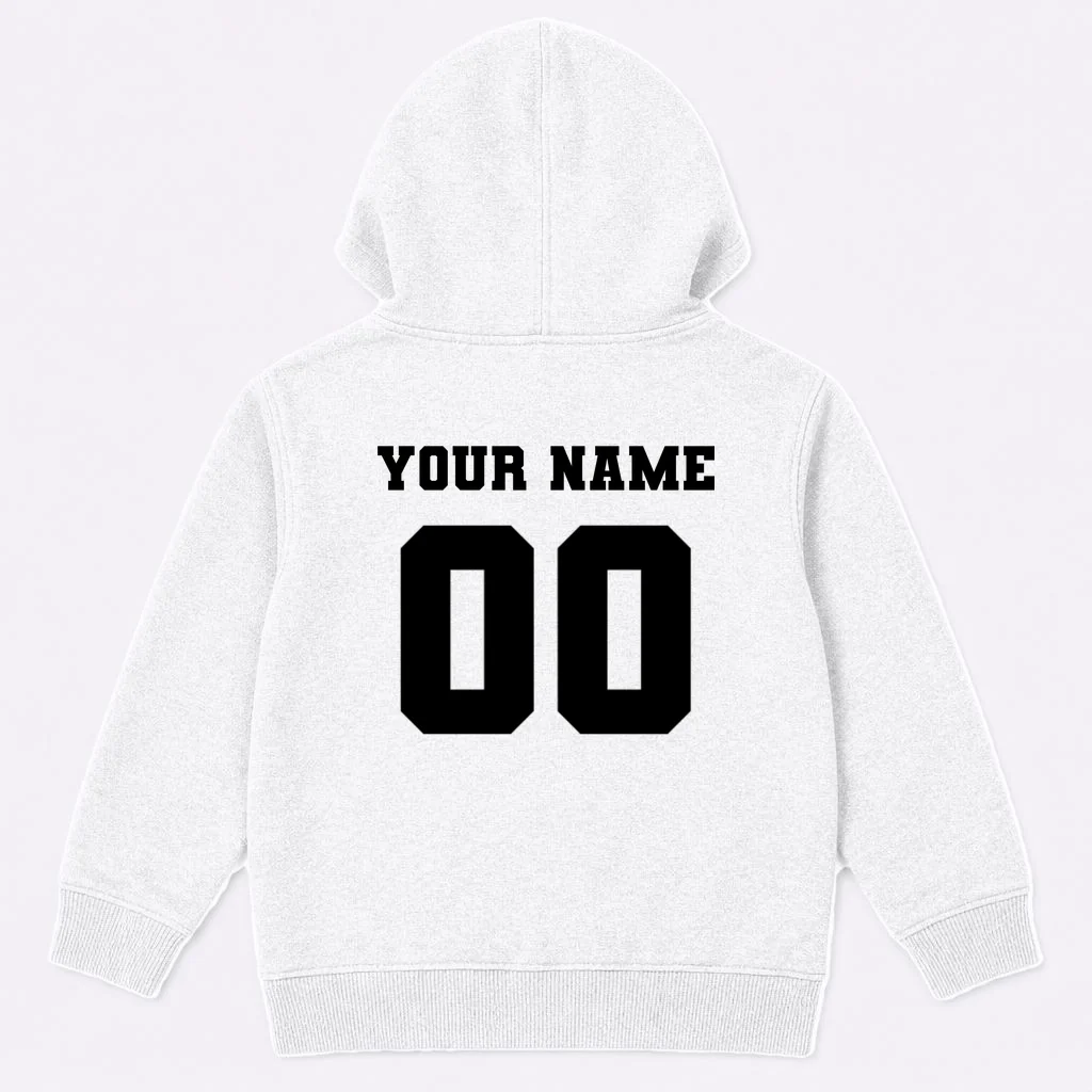 Your Name 00 Custom Jersey Number Sports School Team Personalize Kids Hoodie - Back