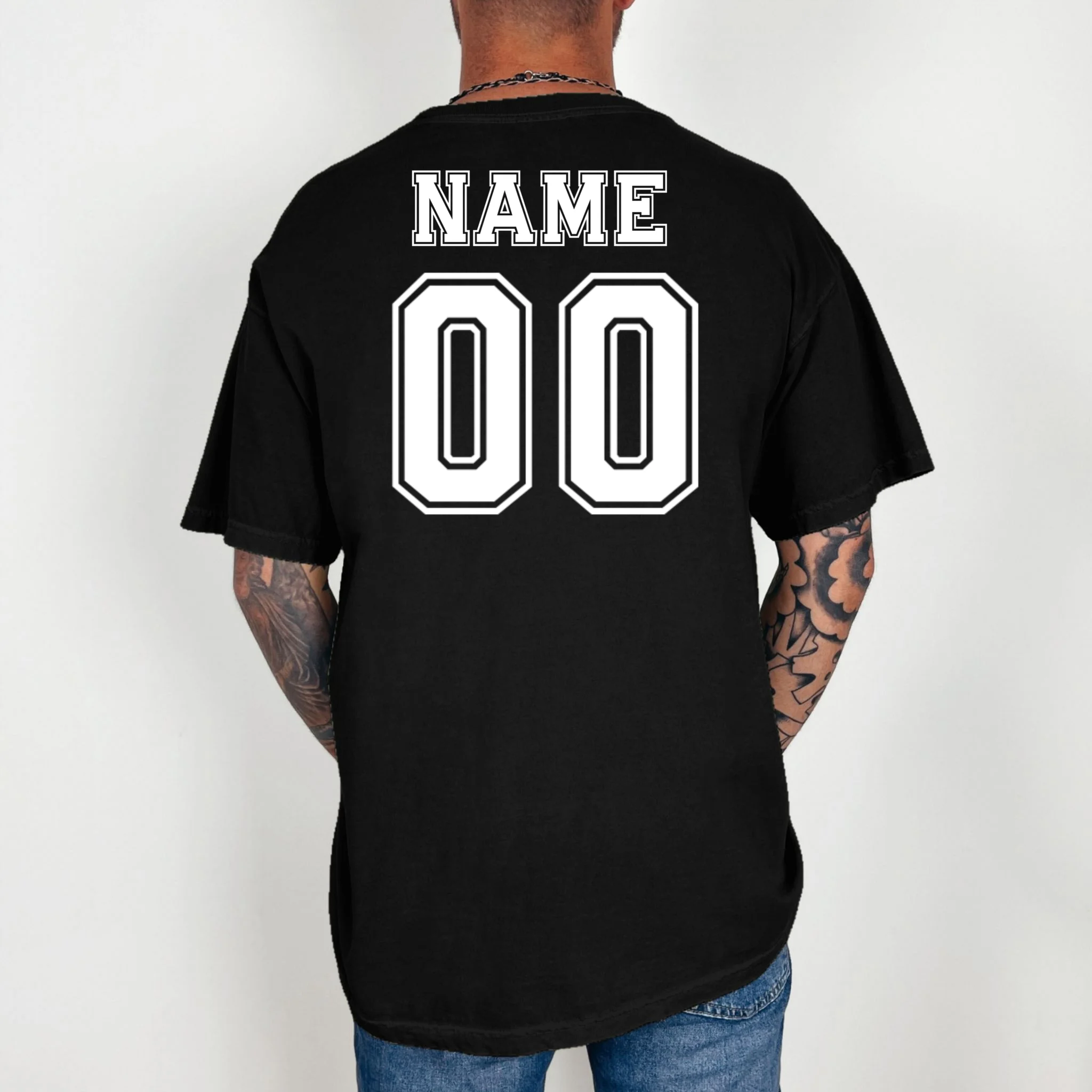 Your Name 23 Custom Jersey Number Team T-Shirt - Back 2