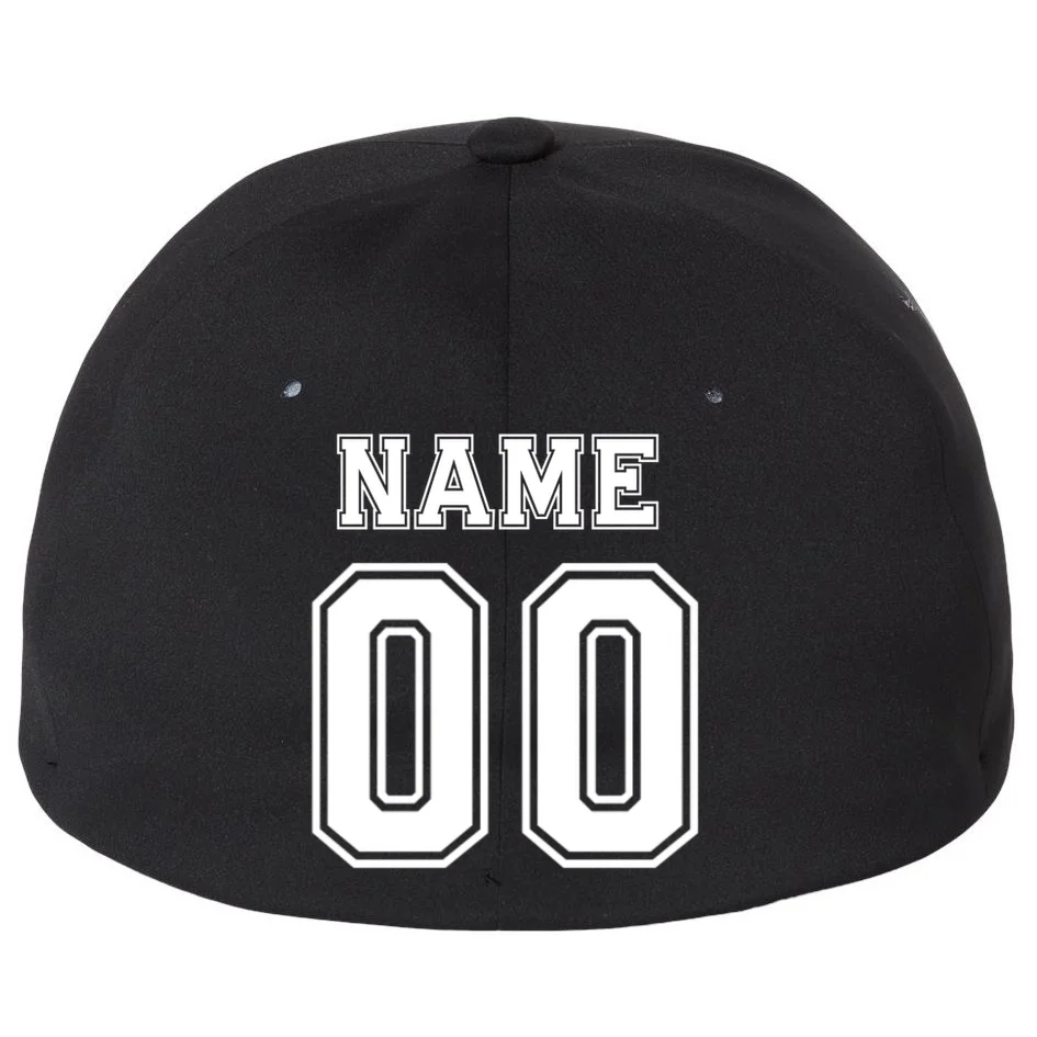Your Name 23 Custom Jersey Number Team Flexfit Men's Snapback Hat - Back - Close-up