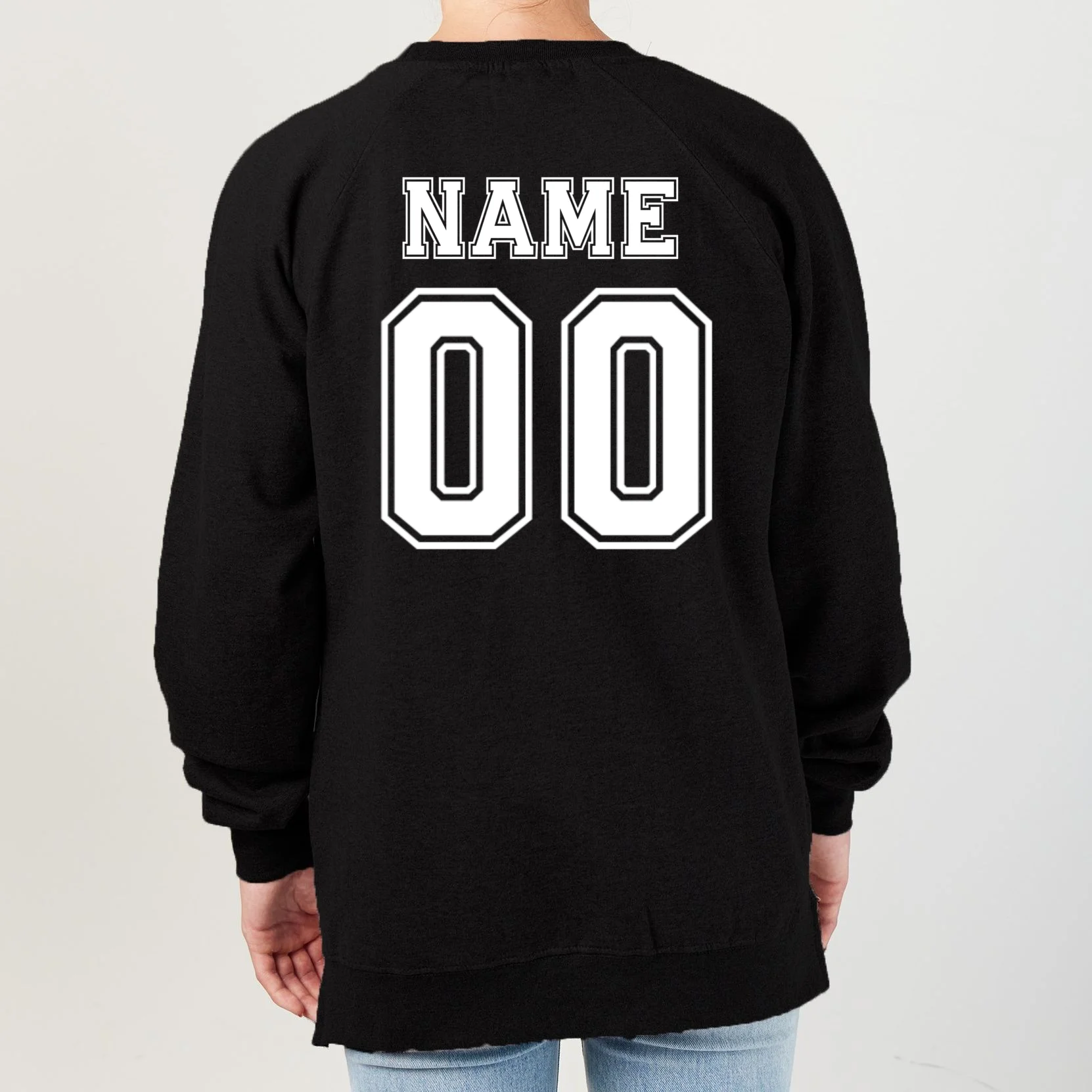 Your Name 23 Custom Jersey Number Team Women's Sweatshirt - Back - Close-up