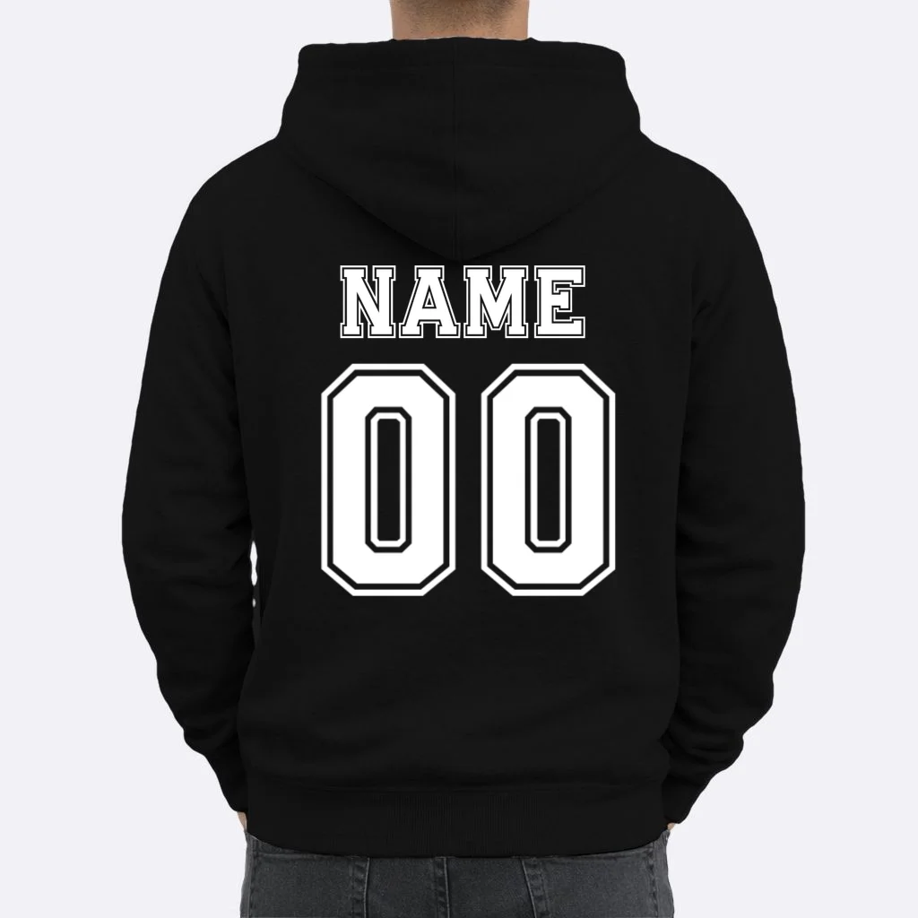 Your Name 23 Custom Jersey Number Team Hoodie - Back 1