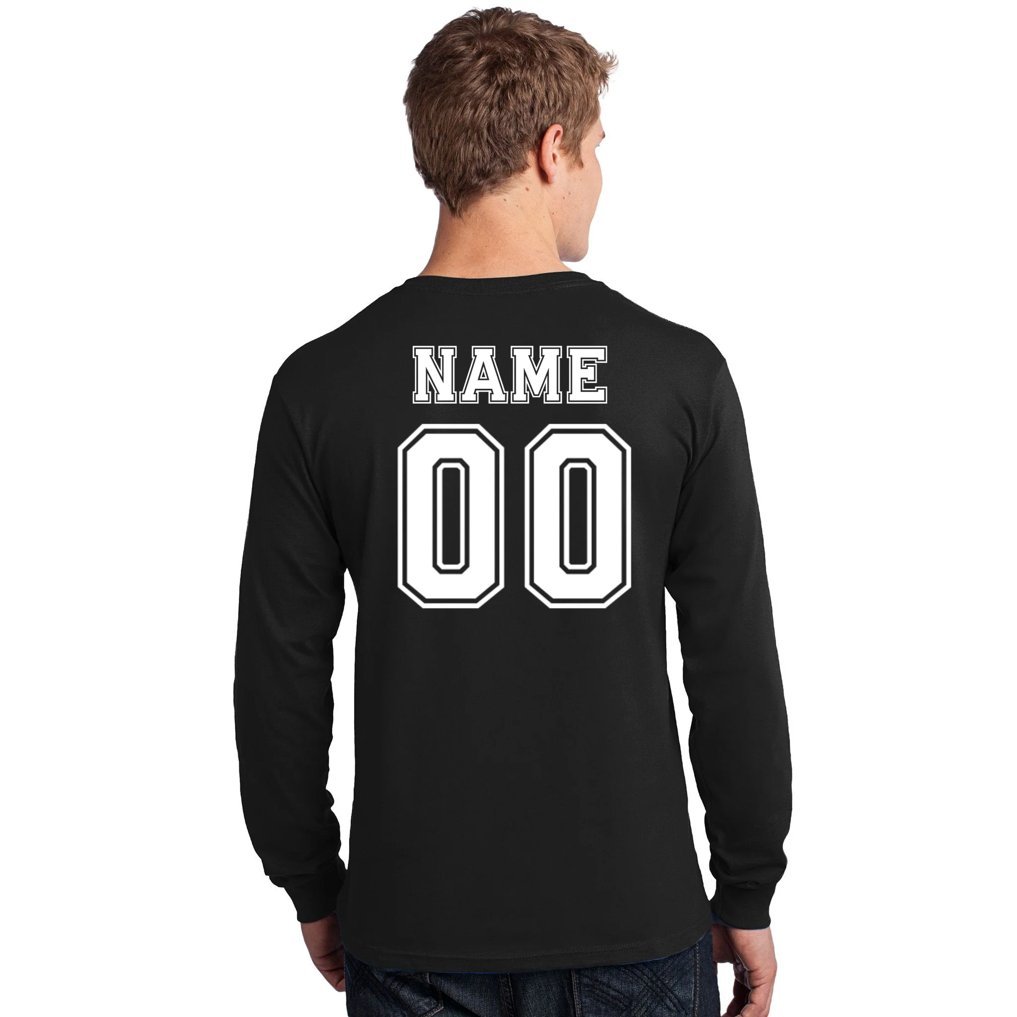 Your Name 23 Custom Jersey Number Team Long Sleeve Shirt - Back