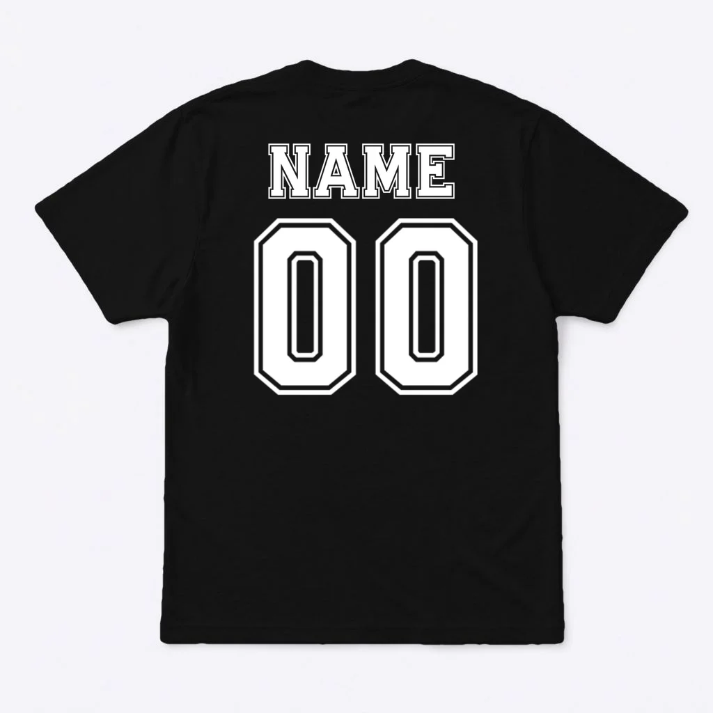 Your Name 23 Custom Jersey Number Team T-Shirt - Back