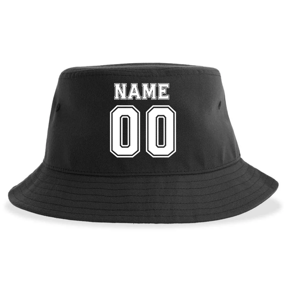 Your Name 23 Custom Jersey Number Team Bucket Hat - Back