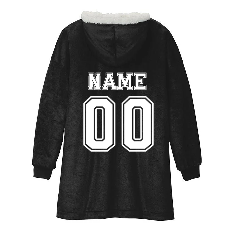 Your Name 23 Custom Jersey Number Team Hooded Blanket - Back - Close-up