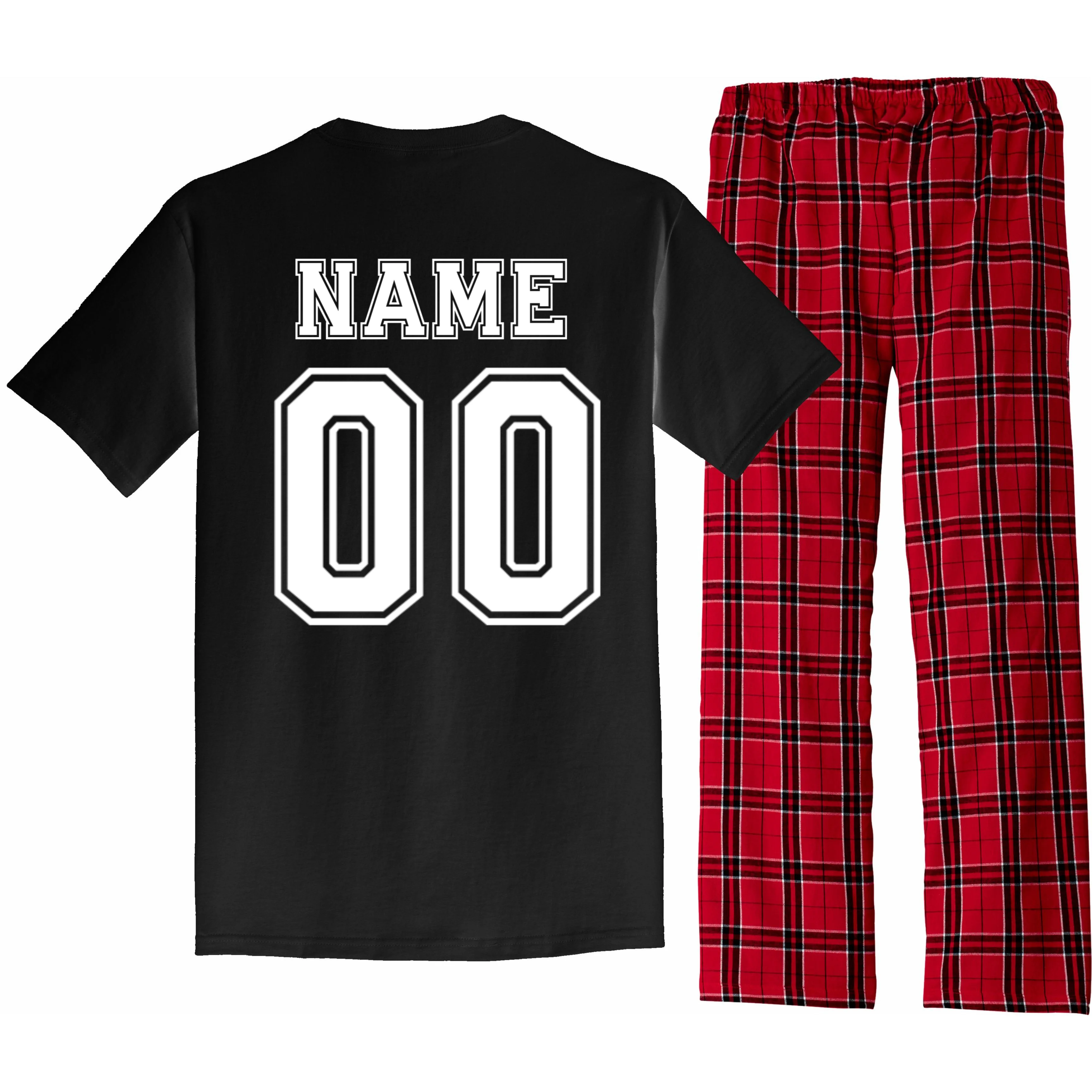 Your Name 23 Custom Jersey Number Team Pajama Set - Back