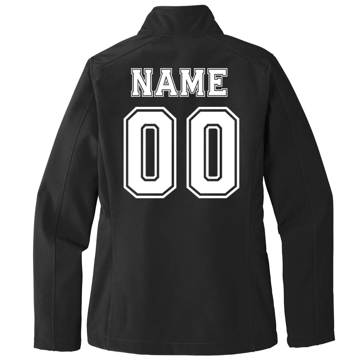 Your Name 23 Custom Jersey Number Team Women's Soft Jacket - Back - Close-up