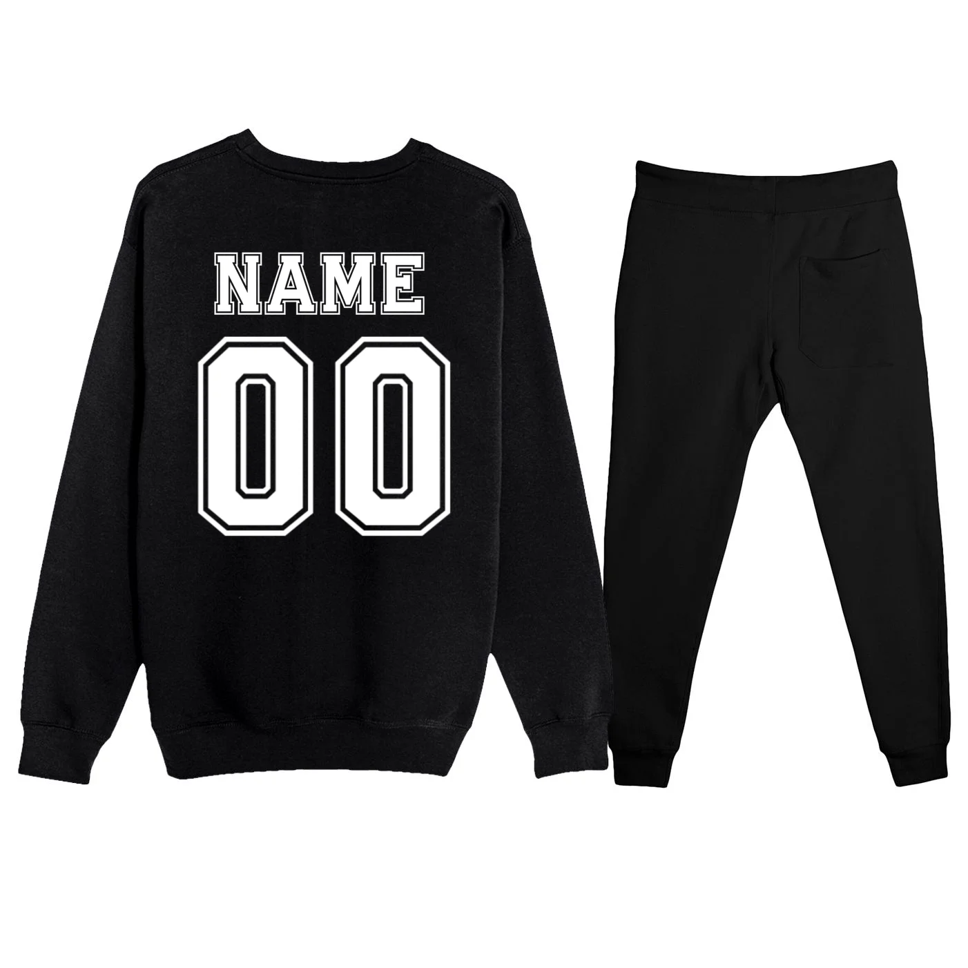 Your Name 23 Custom Jersey Number Team Men's Sweatsuit - Back - Close-up