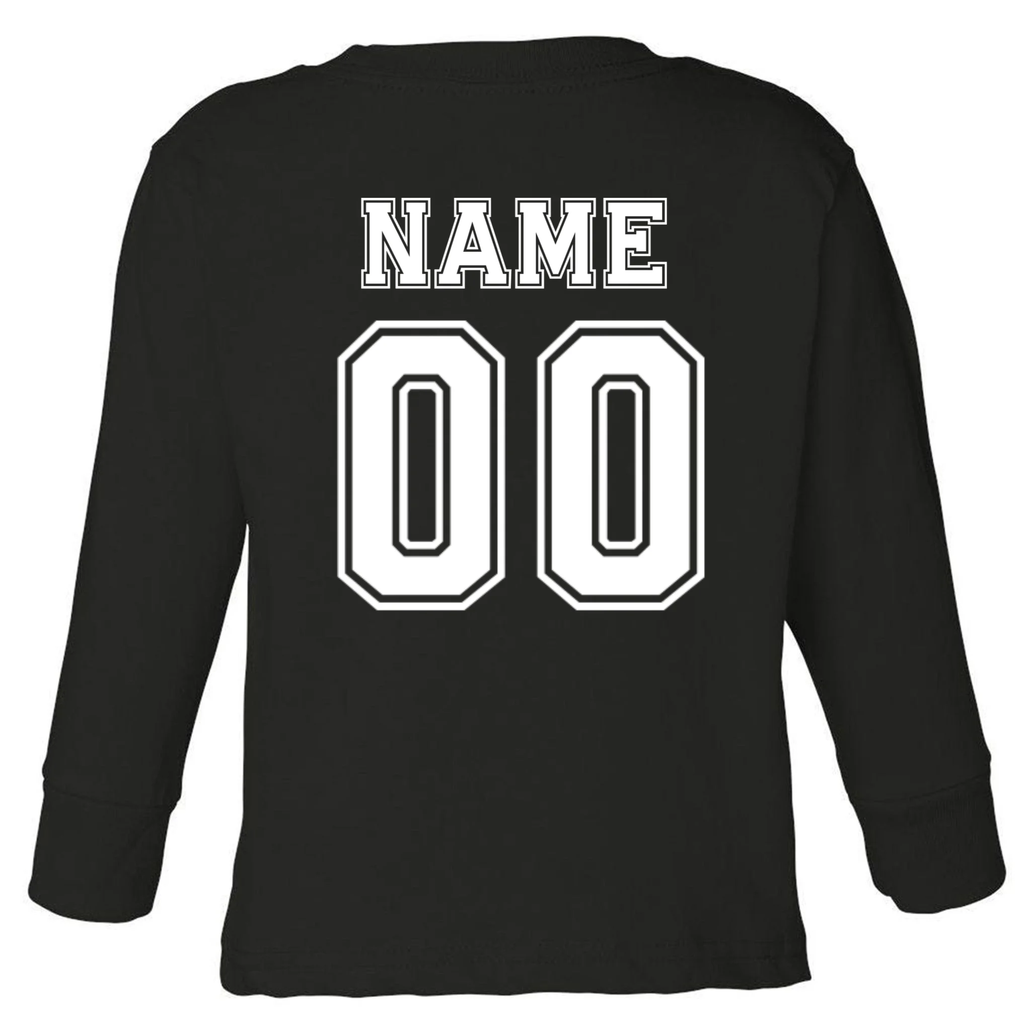Your Name 23 Custom Jersey Number Team Toddler Long Sleeve Shirt - Back - Close-up