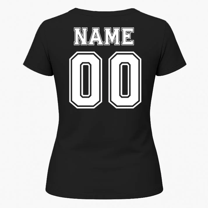 Your Name 23 Custom Jersey Number Team Women's T-Shirt - Back 1