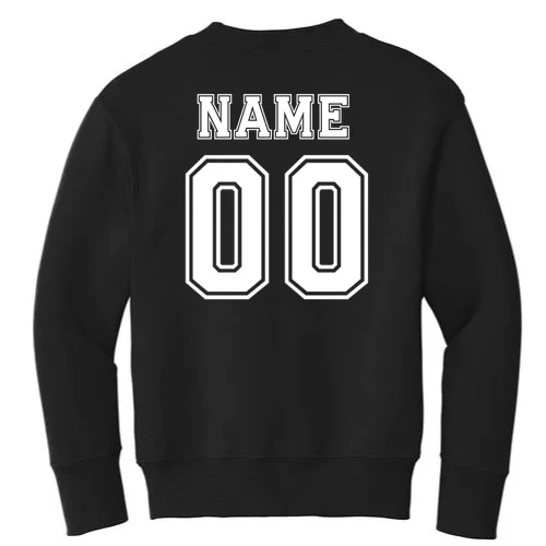 Your Name 23 Custom Jersey Number Team Kids Sweatshirt - Back