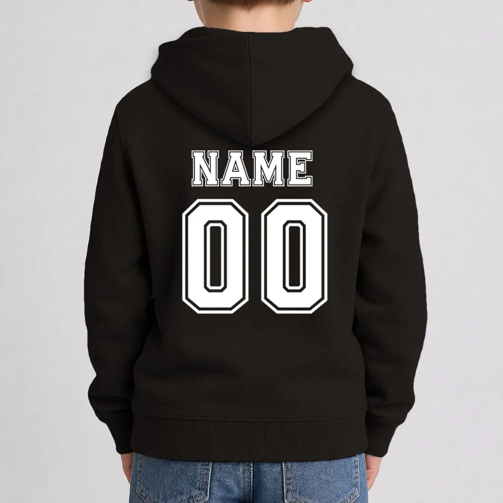 Your Name 23 Custom Jersey Number Team Kids Hoodie - Back 1