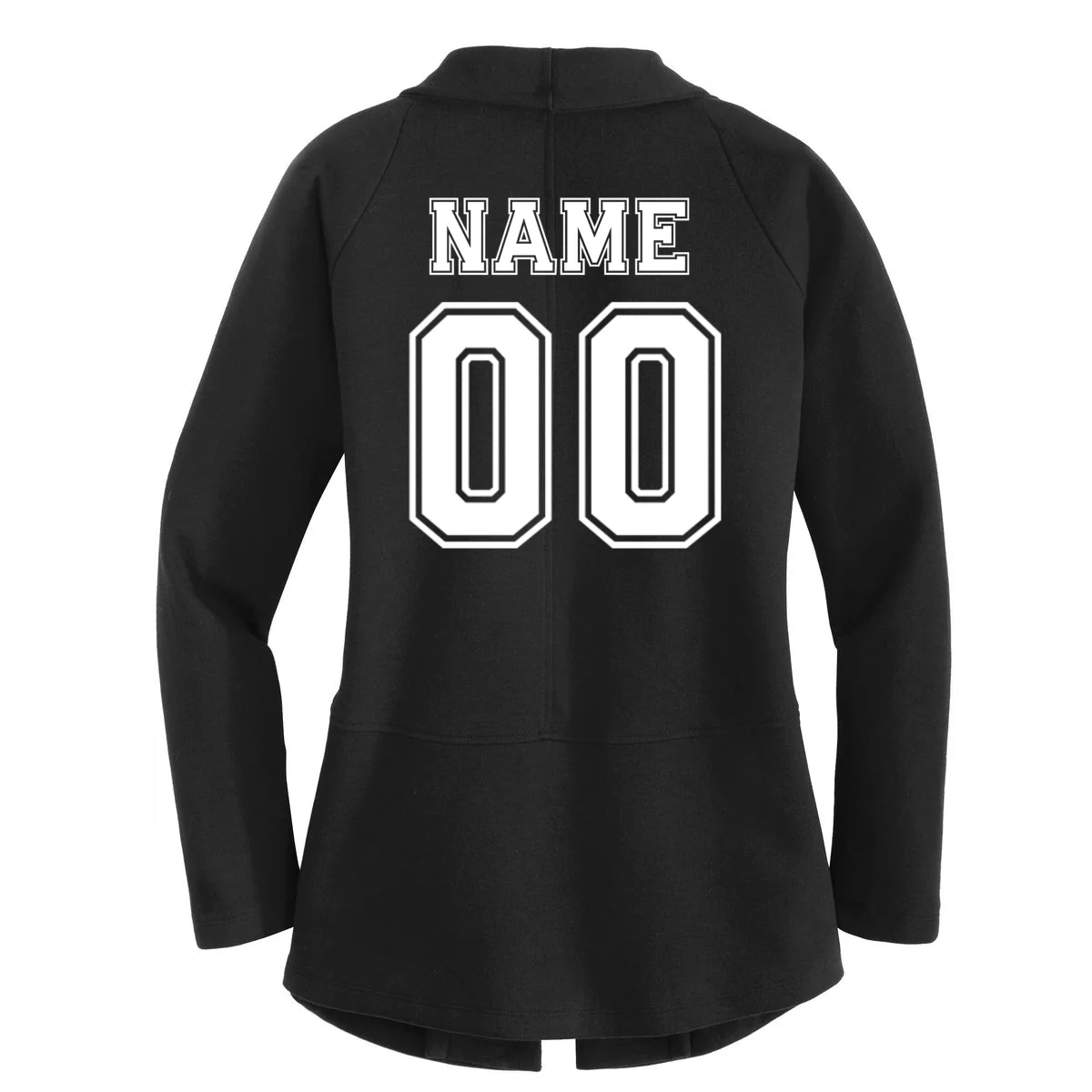 Your Name 23 Custom Jersey Number Team Women's Cardigan - Back - Close-up