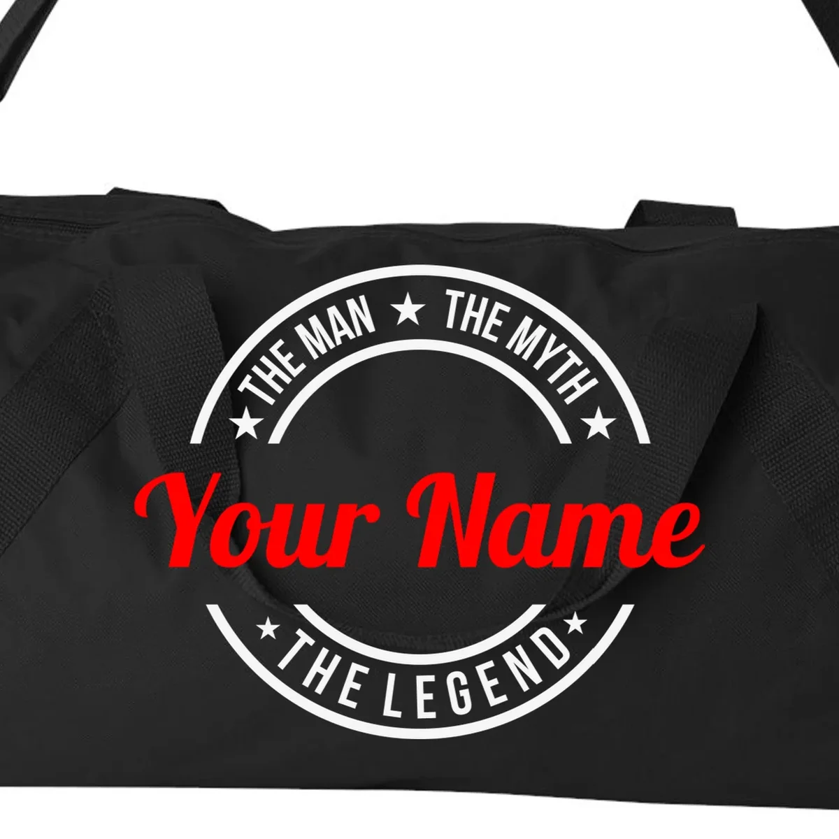 Your Name The Man The Myth The Legend Custom Personalized Gift Duffel Bag - Front - Close-up