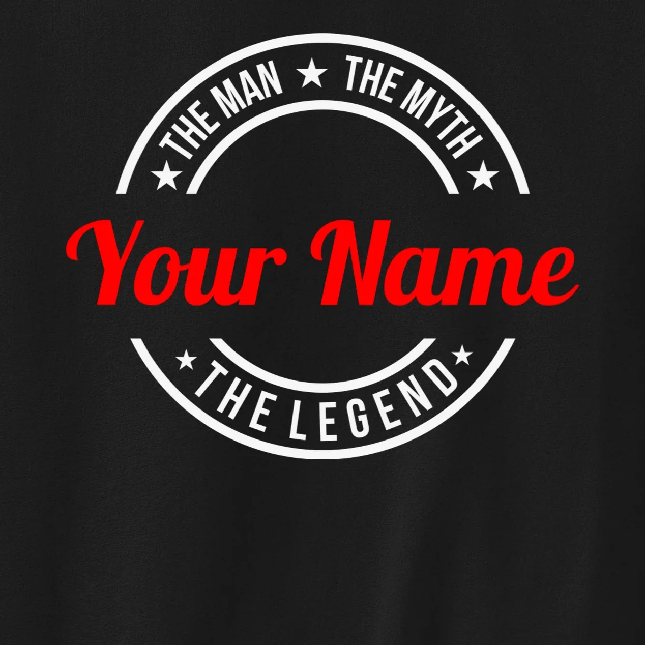 Your Name The Man The Myth The Legend Custom Personalized Gift Men's Sweatshirt - Front - Close-up