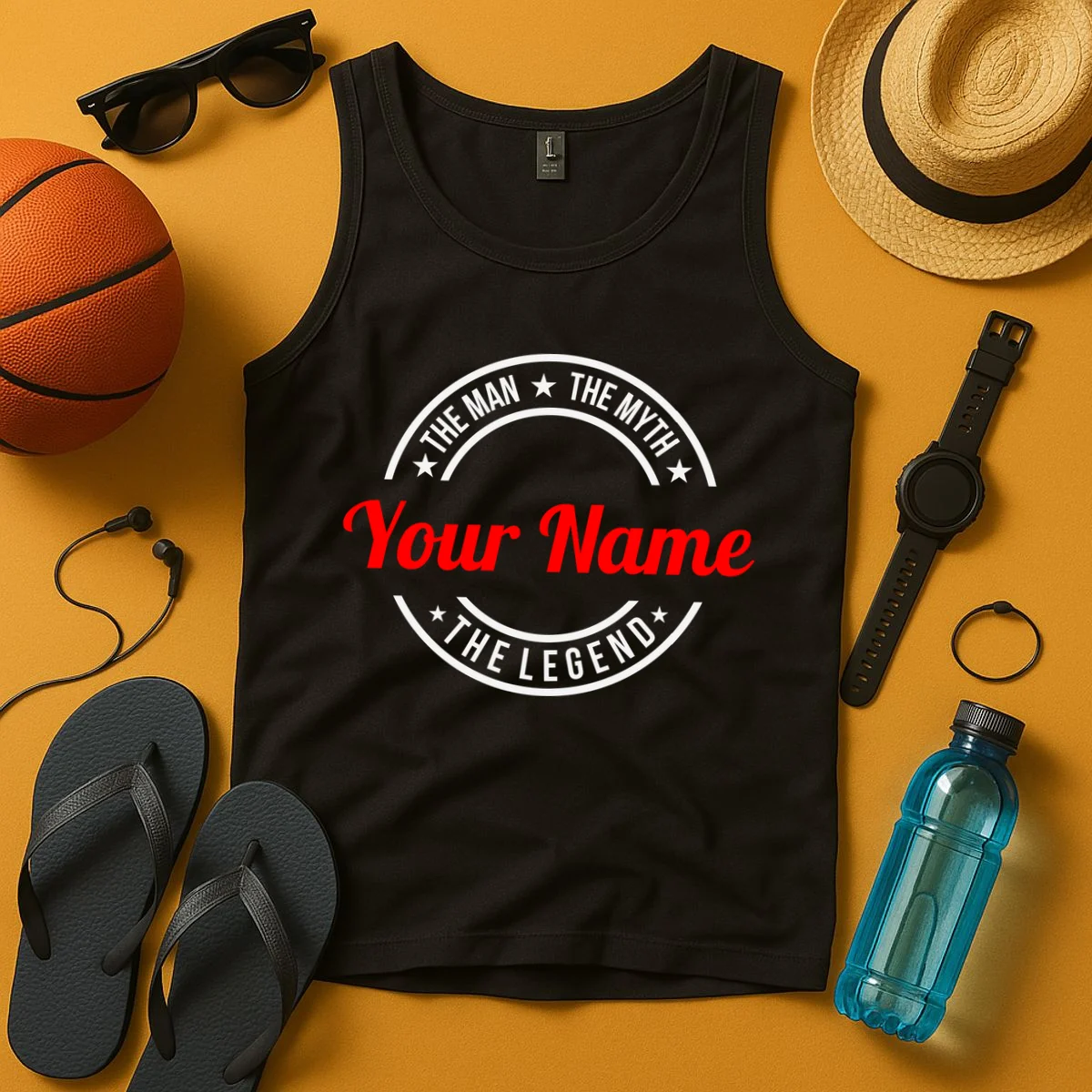 Your Name The Man The Myth The Legend Custom Personalized Gift Tank Top - Front 3