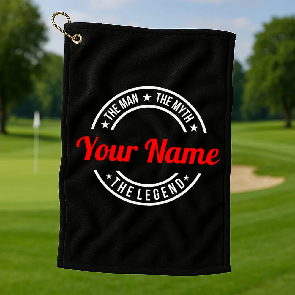 Your Name The Man The Myth The Legend Custom Personalized Gift Golf Towel - Front 1