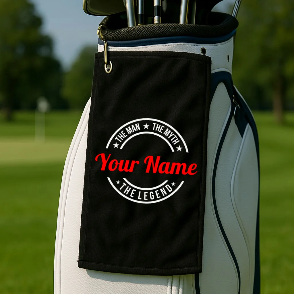 Your Name The Man The Myth The Legend Custom Personalized Gift Golf Towel - Front 2