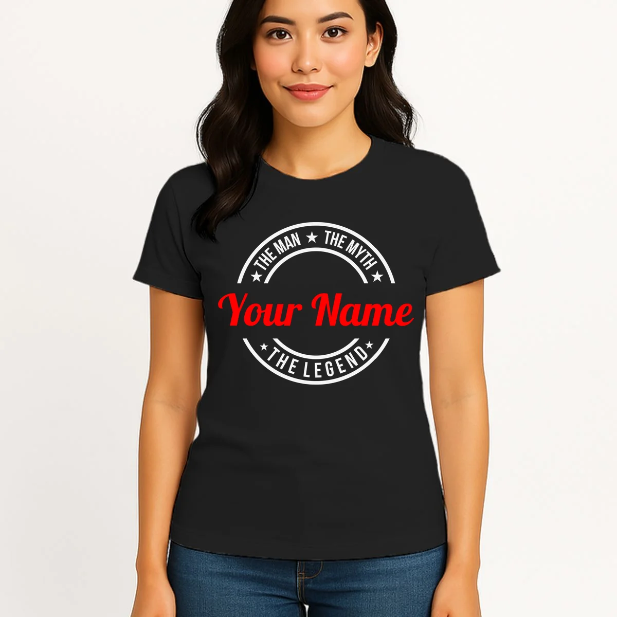 Your Name The Man The Myth The Legend Custom Personalized Gift Women's T-Shirt - Front 3
