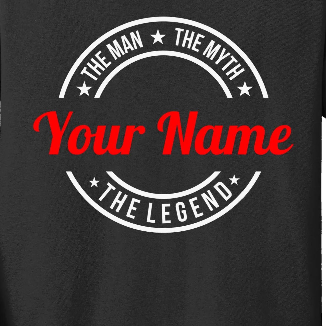 Your Name The Man The Myth The Legend Custom Personalized Gift Kids Long Sleeve Shirt - Front - Close-up