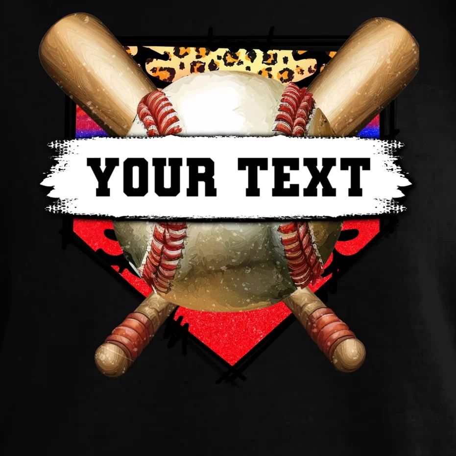 YOUR TEXT Custom Personalized Team Name Baseball Bats and Base Comfort Colors Unisex T-Shirt - Front - Close-up