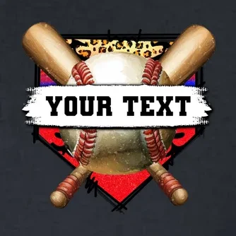 YOUR TEXT Custom Personalized Team Name Baseball Bats and Base Men's Polo - Front - Close-up