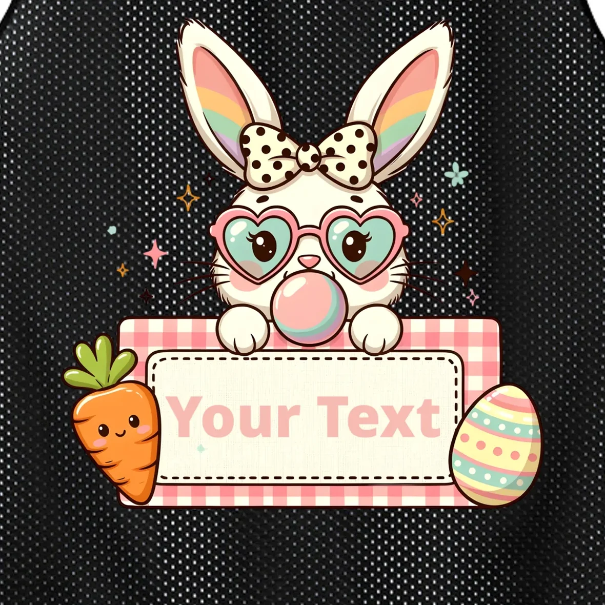 Your Text Personalized Custom Text Cute Girls Easter Bunny Men's Basketball Jersey - Front - Close-up